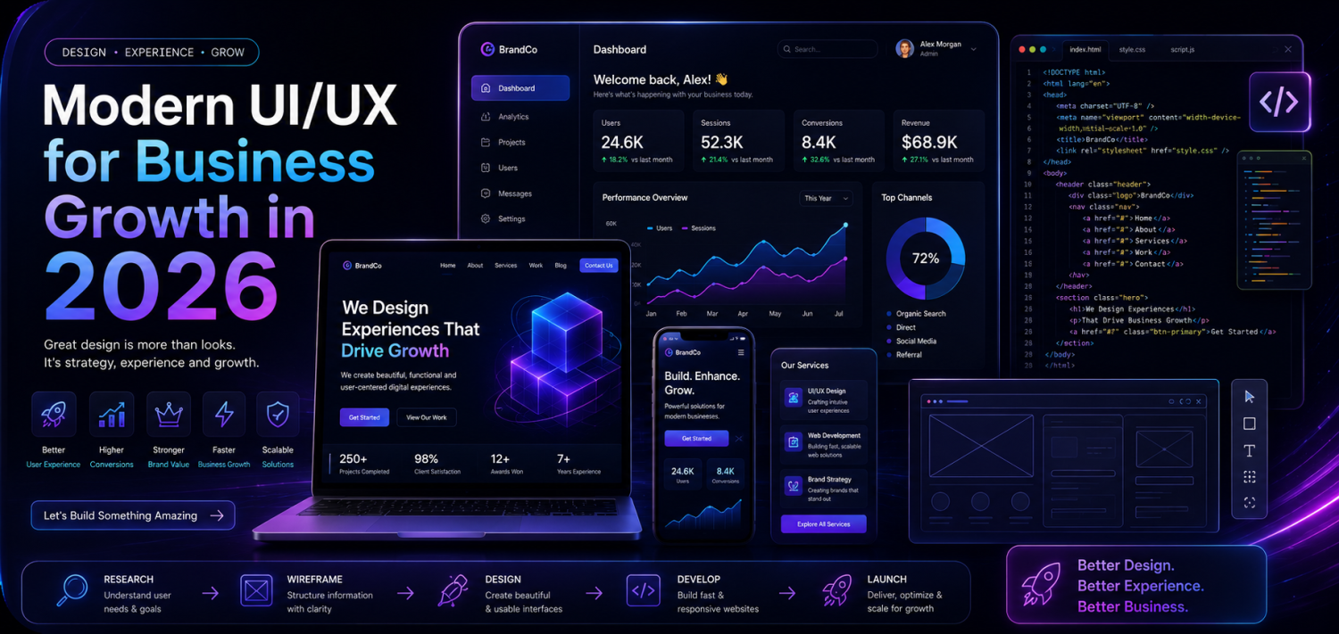 Modern UI UX design services by Shree Trinetra Technology LLP